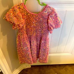 Lola +the boys pink sequin party dress